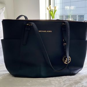 SALE - Michael Kors Navy Blue Leather Handbag